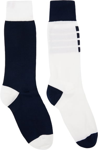 Ponožky Thom Browne Thom Browne Fun Mix 4-Bar Mid Calf Socks Biela | MAS198F-Y3012, 0