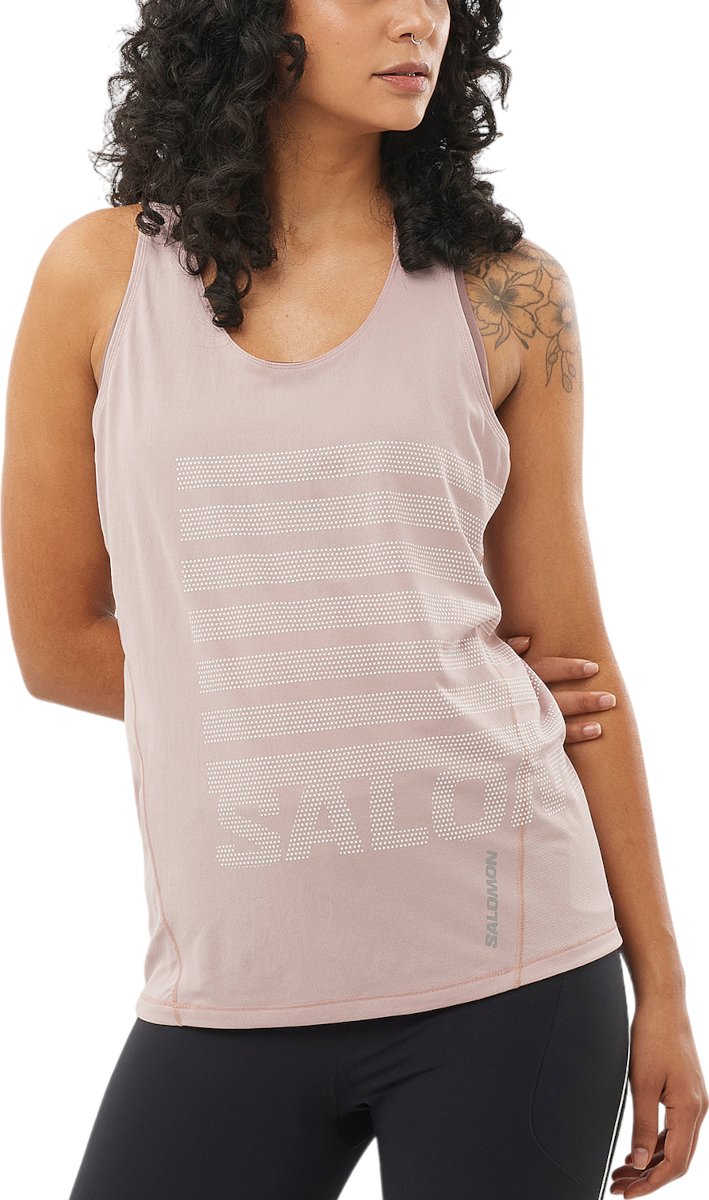 Tielko Salomon Salomon Sense Aero Graphic Training Tank Top Ružová | lc2696-0, 0