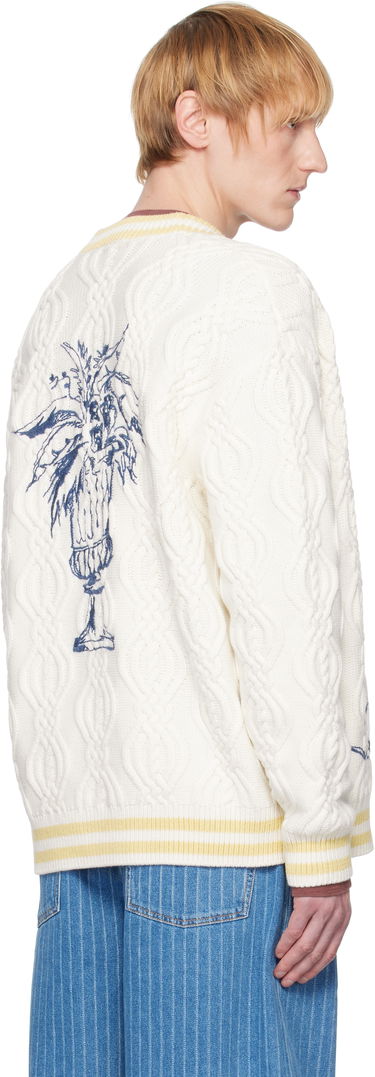 Sveter Drôle de Monsieur Drôle De Monsieur Médicis Knit Cardigan Biela | G-CA142-WO023-CM, 2