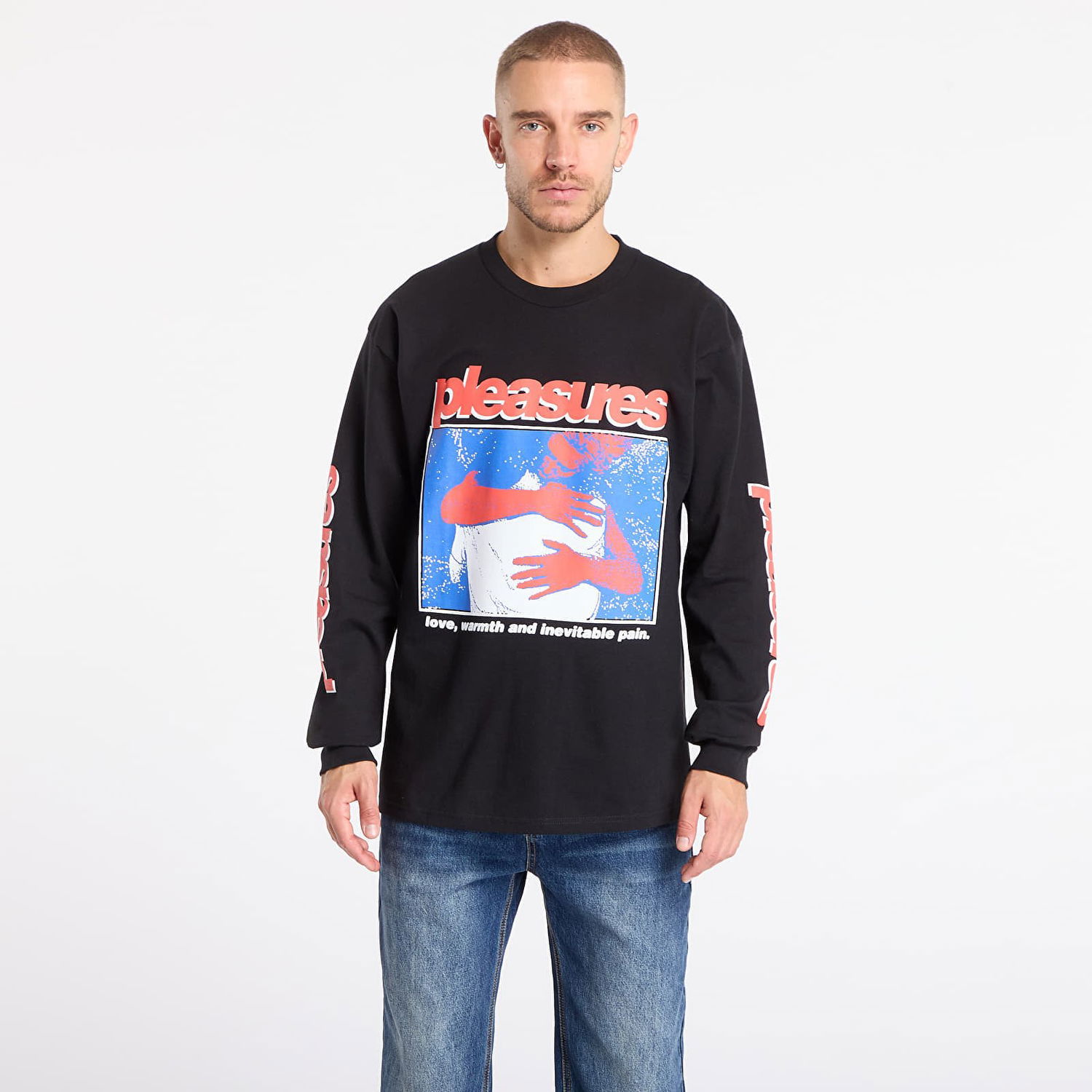 Tričko Pleasures Pleasures Embrace Long Sleeve T-shirt Čierna | P25F078- BLACK, 0