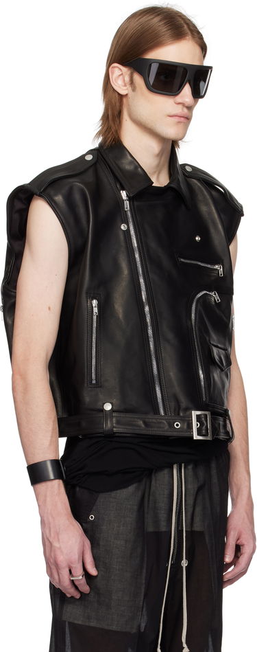Vesta Rick Owens Rick Owens Hollywood Jumbo Bauhaus Leather Vest Čierna | RR01E5711 LHJP, 1