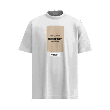 Tričko Burberry Label Appliqué Cotton Oversized T-Shirt Šedá | 8057529, 0