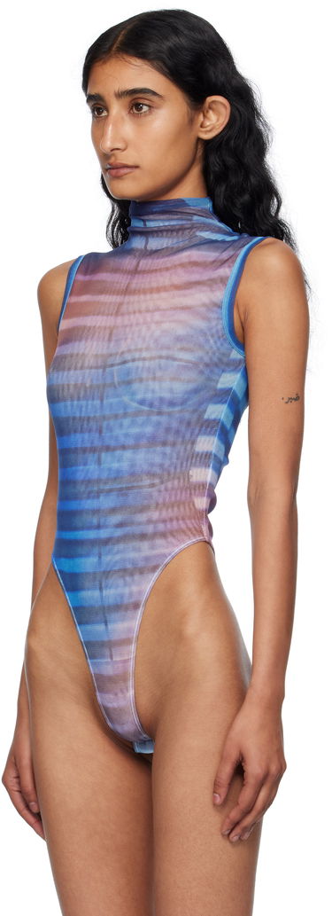 Body Jean Paul Gaultier Jean Paul Gaultier High Neck Printed Bodysuit Modrá | 25/03-W-TO331-M005P-565034, 3