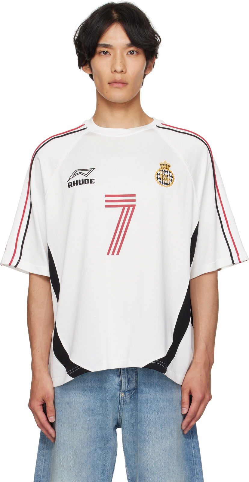 Tričko Rhude Rhude Lundun Soccer Jersey T-Shirt Biela | RHPF25TT02729