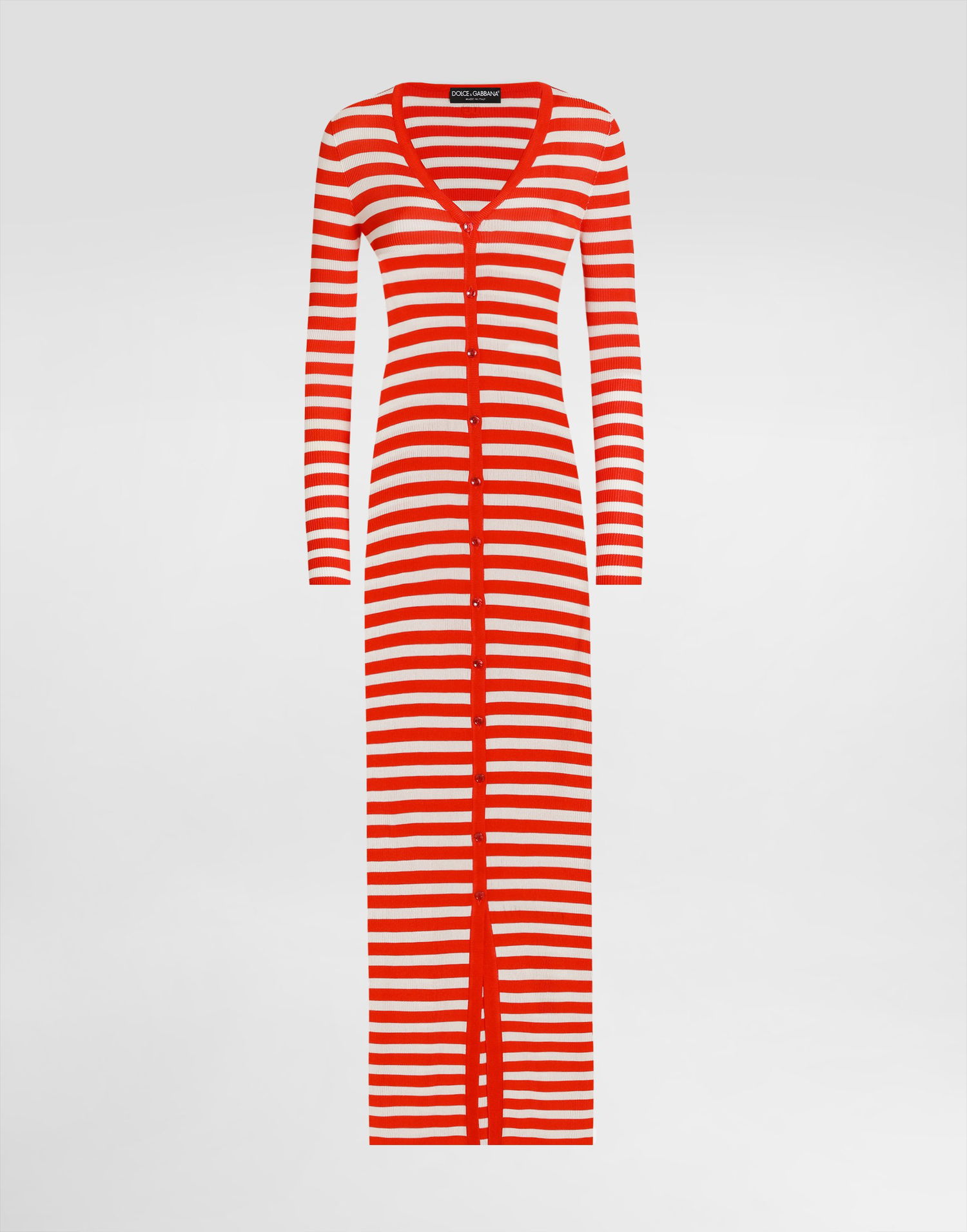 Sveter Dolce & Gabbana Dolce & Gabbana Striped Viscose Knit Cardigan Červená | FXVC7ZJAIRRW8266, 0