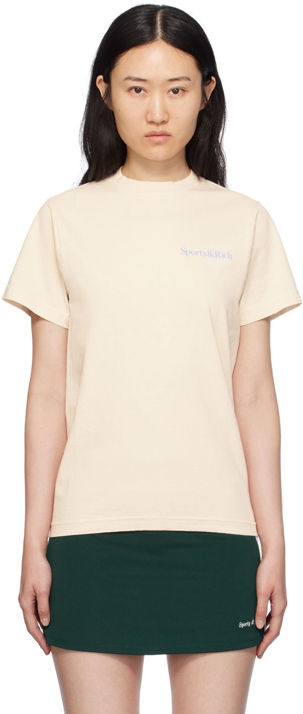 Tričko Sporty & Rich 'Drink More Water' T-Shirt Béžová | TSAW2372CR, 0