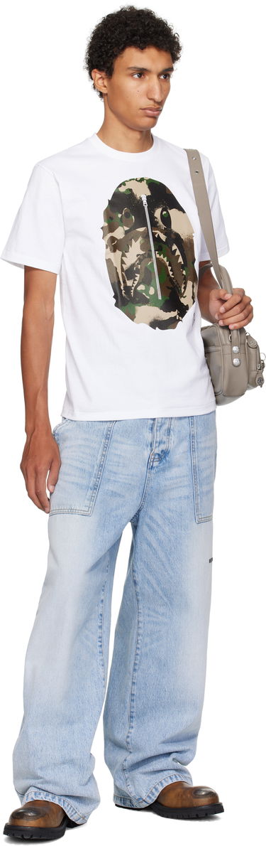 Tričko BAPE A Bathing Ape Map Camo Ape Head Shark T-Shirt Biela | 001TEL301023M, 3