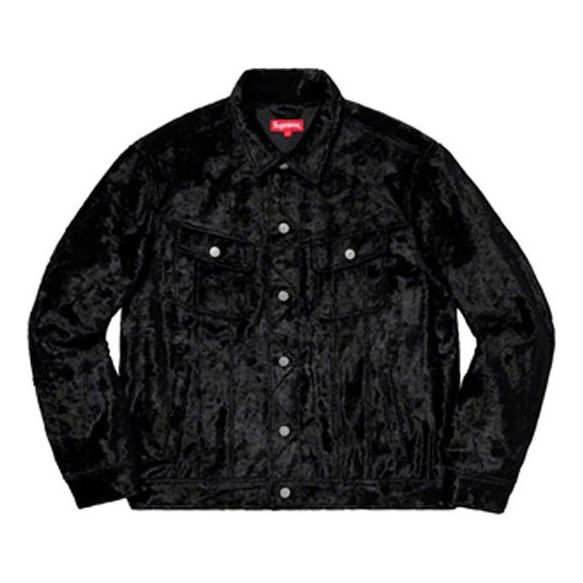 Bunda Supreme Fuzzy Pile Trucker Jacket by Supreme Čierna | SUP-SS19-166
