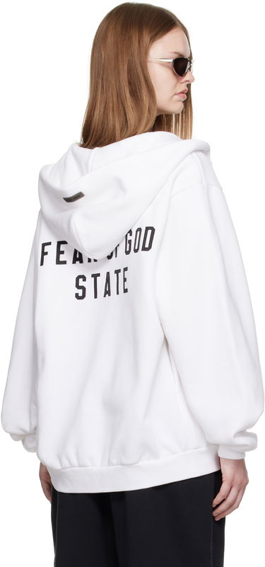 Mikina Fear of God ESSENTIALS 90s Fleece Zip-Up Hoodie Biela | 192SP257444FW, 2