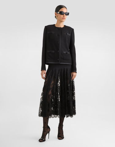 Sukňa Dolce & Gabbana Dolce & Gabbana Lace Pleated Midi Skirt Čierna | F4B6XTFUABFN0000, 1