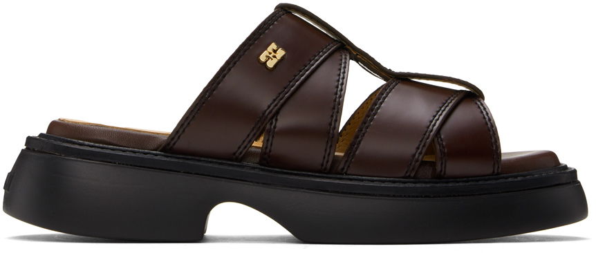 Tenisky a topánky GANNI Mule Platform Sandals Hnedá | S2624, 0