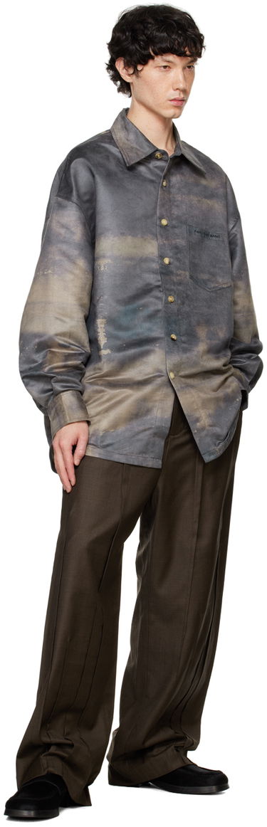 Košeľa Feng Chen Wang Feng Chen Wang Printed Faux-Chamois Shirt Šedá | FUF18SR01, 3