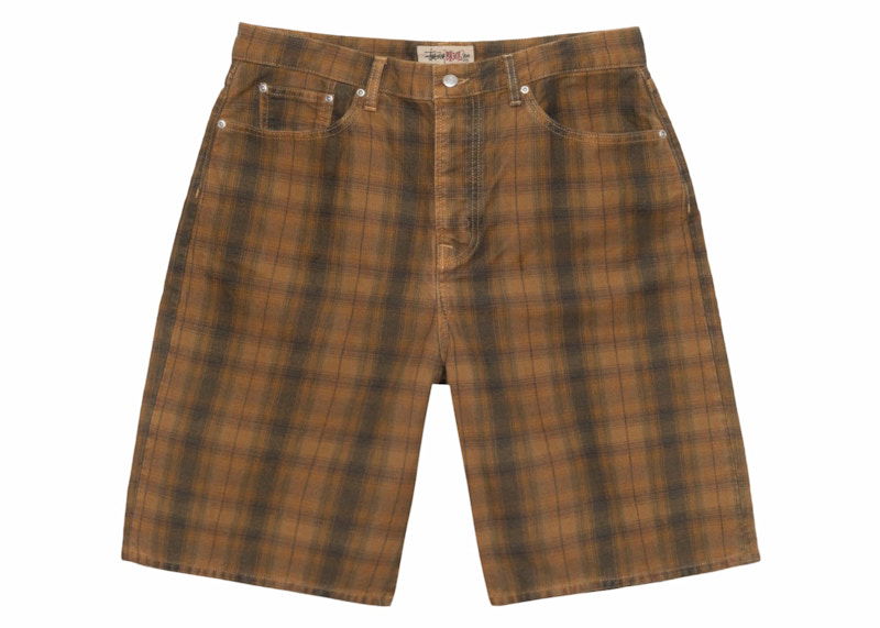 Šortky Stüssy Stussy Canvas Plaid Shorts Hnedá | 112322