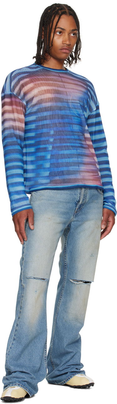 Tričko Jean Paul Gaultier Jean Paul Gaultier 'The Oversized Air' Long Sleeve Top Modrá | 25/03-W-TO317-M005P-565034, 3