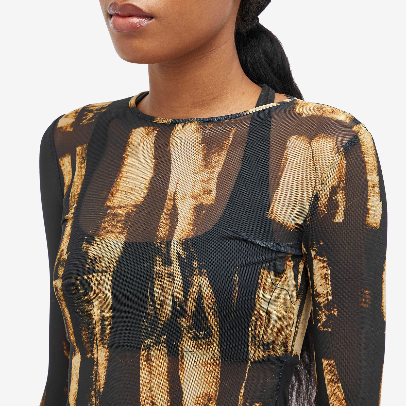 Miaou Semi-Sheer Long Sleeve Top