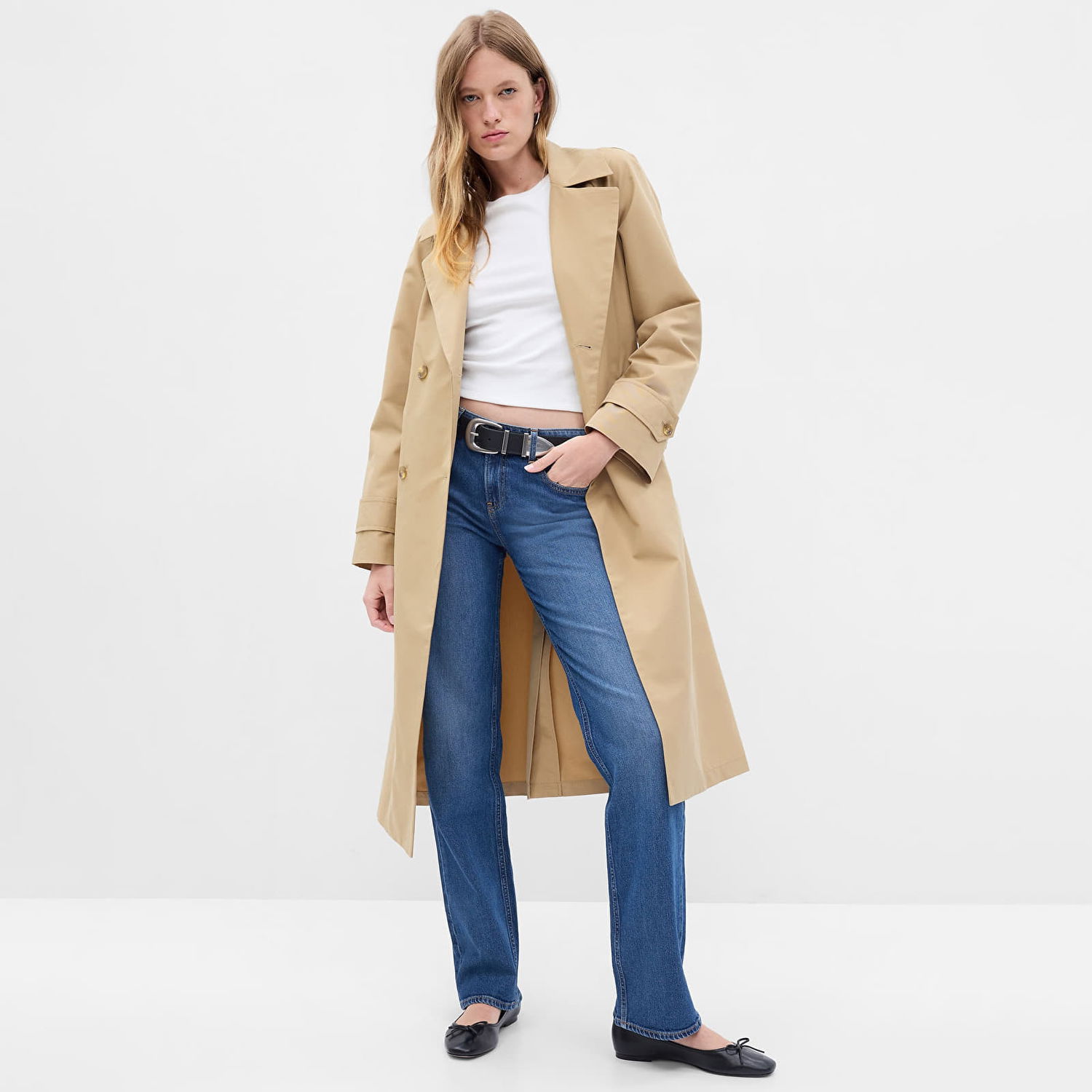 Trenčkot GAP Icon Trench Coat Khaki Béžová | 736395-01, 0