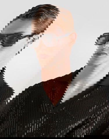 Polo tričko Dolce & Gabbana Wool And Silk Knitted Sequin Polo Shirt Collection Čierna | GXZB5ZJGMEIN0000, 3