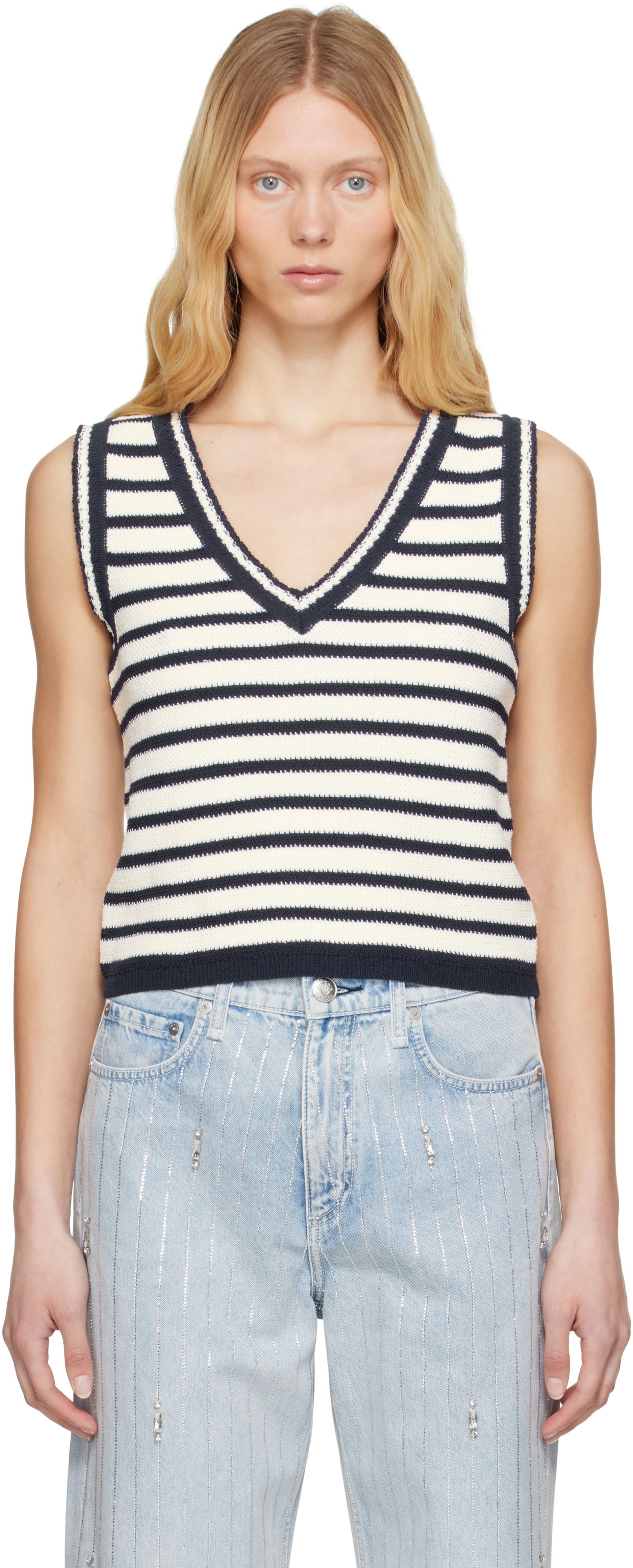 Sveter rag & bone rag & bone Meghan Stripe Knit Vest Rôznofarebný | WAS25S062EC62, 0