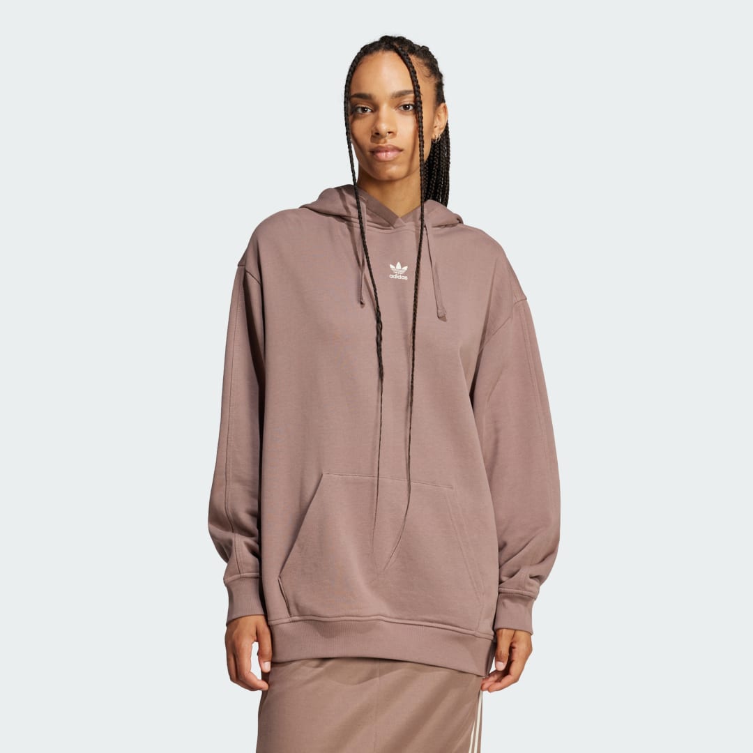 Mikina adidas Performance Essentials Loose French Terry Hoodie Hnedá | JC8981, 0