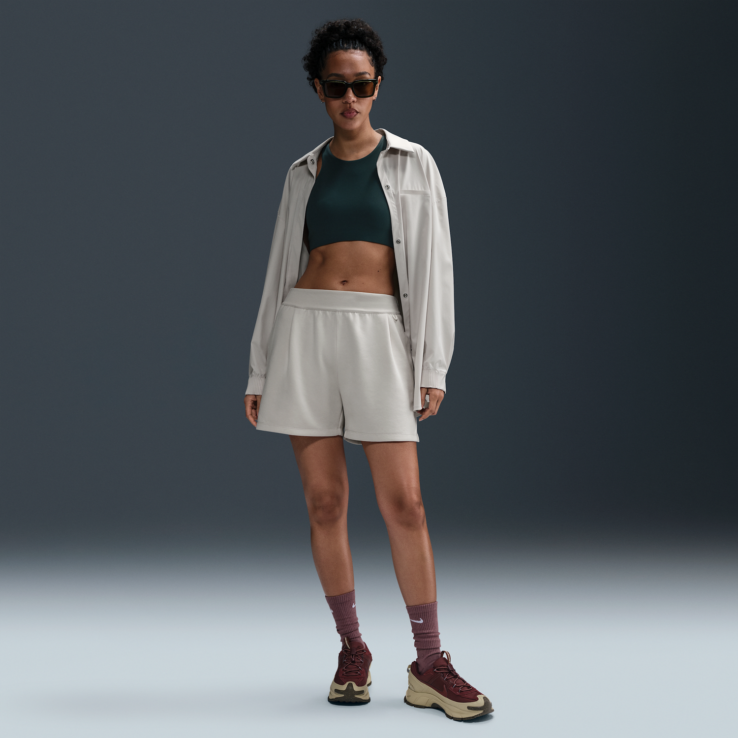 Šortky Nike 24.7 Impossibly Soft Dri-FIT Mid-Rise Loose Fit 4" Shorts Béžová | HQ8179-104, 0