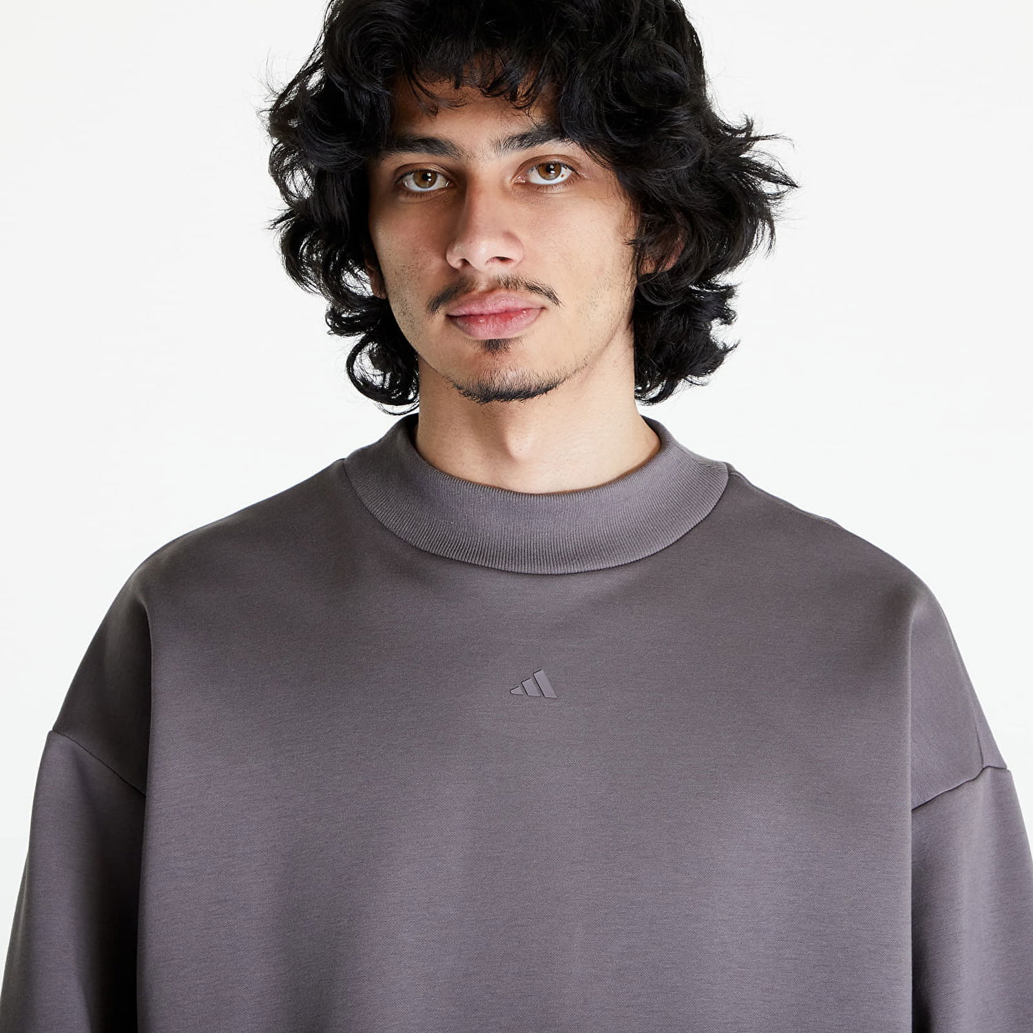 Mikina adidas Originals Basketball Crewneck Sweatshirt UNISEX Šedá Fialová | IX1966, 1