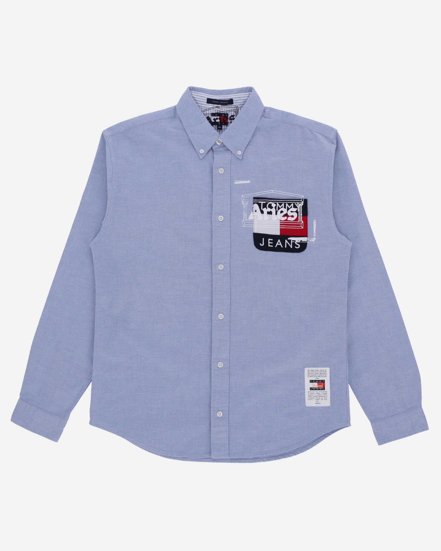 Košeľa Aries x Tommy Remade: Overprinted Pocket Shirt Modrá | THAR40009 BLU, 1