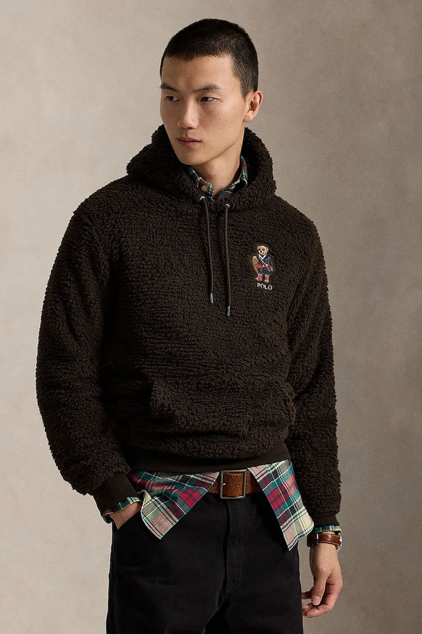 Mikina Polo by Ralph Lauren Fleece Hoodie with Polo Bear Appliqué Hnedá | 710981798