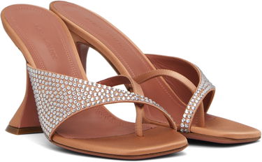 Starostlivosť o obuv Amina Muaddi Amina Muaddi Shiona 95 Crystal-Embellished Heeled Thong Sandals Ružová | SHIONA CRYSTAL SLIPPER, 3