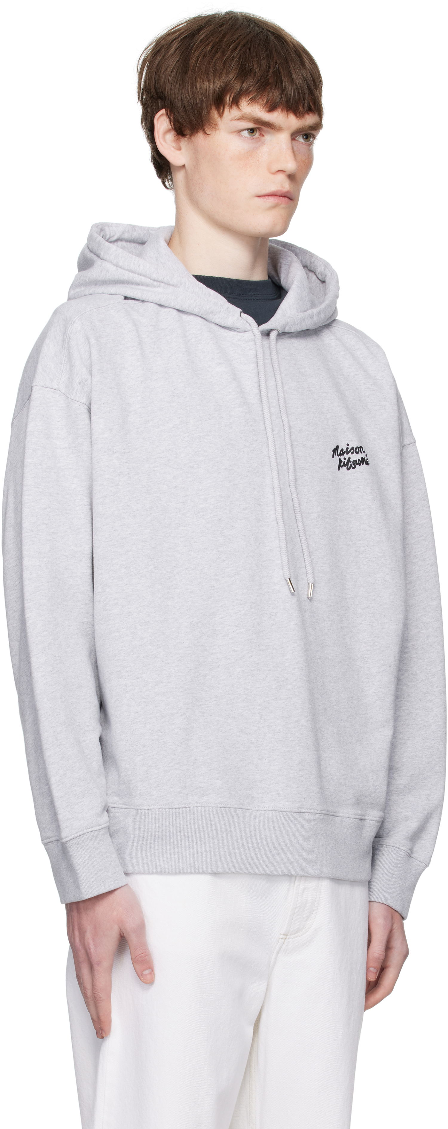 Mikina MAISON KITSUNÉ Maison Kitsuné Handwriting Oversize Hoodie Šedá | PM00704KM0340, 1