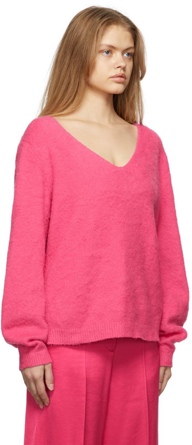 Sveter Helmut Lang Helmut Lang Brushed Cloud V-Neck Sweater Ružová | L09HW713, 1