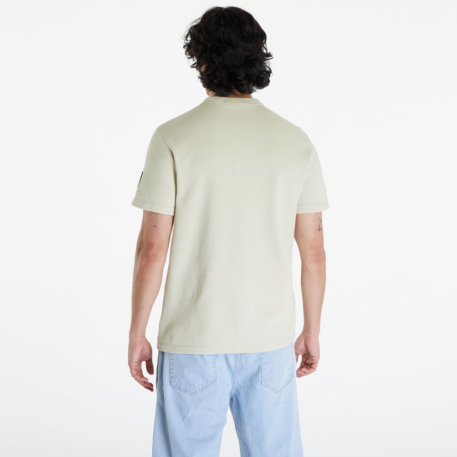 Tričko CALVIN KLEIN Cotton Waffle T-Shirt Green Haze Zelené | J30J323489 LFU, 1