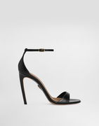 Polished Goatskin Ankle-Strap Heeled Sandals