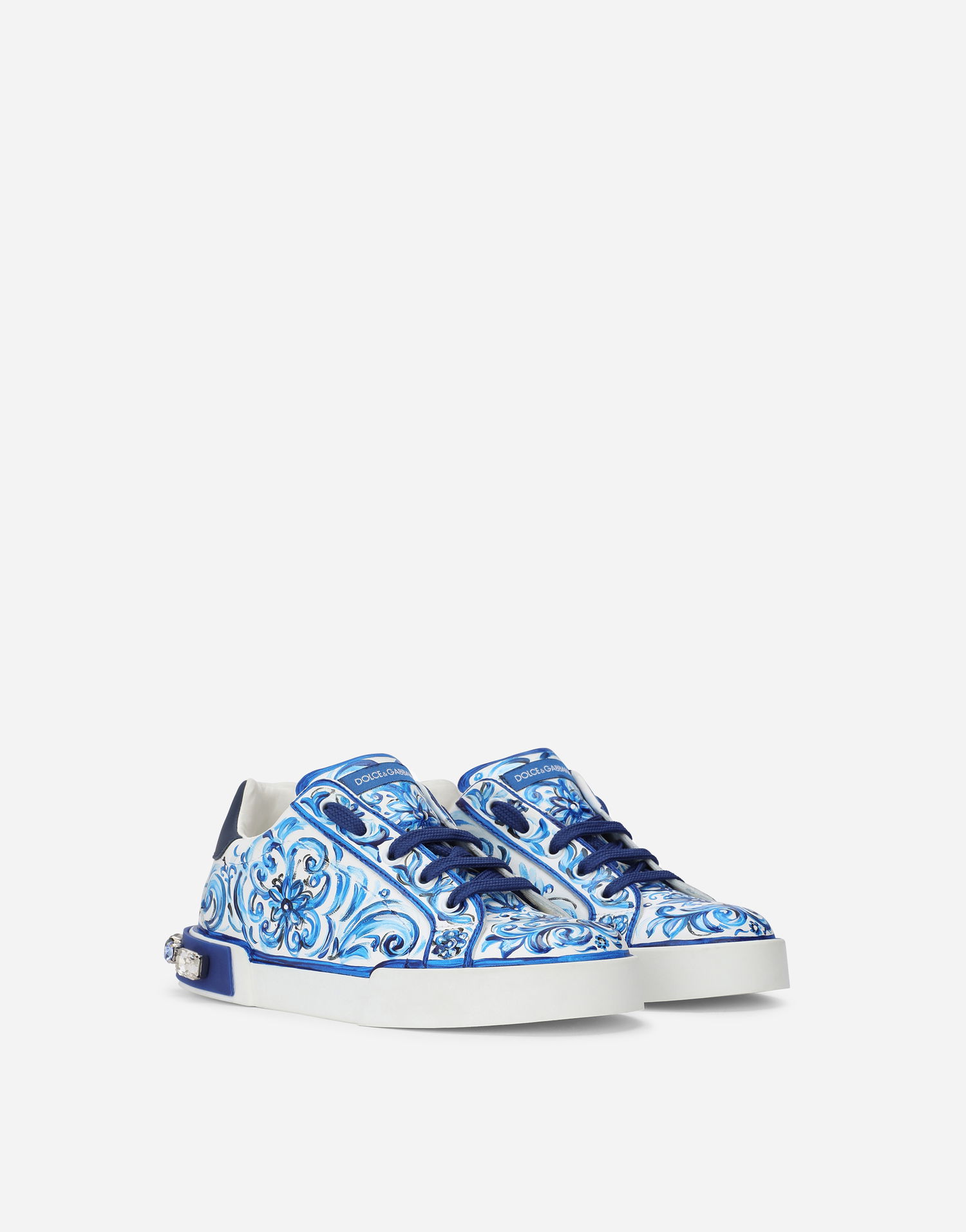 Tenisky a topánky Dolce & Gabbana Majolica-print Portofino Light Biela | D10951AD466HA3OB, 1