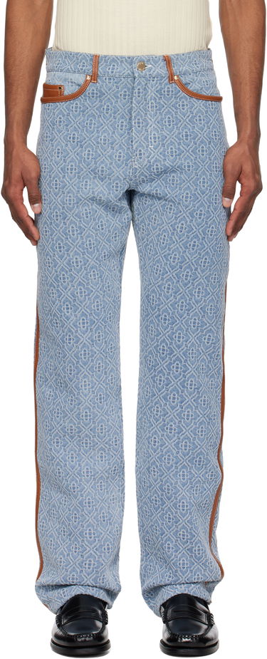 Džínsy Casablanca Casablanca Diamond Monogram Leather Trim Jeans Modrá | MPS25-TR-260-01, 0