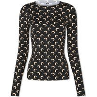 Tričko Marine Serre Regenerated Moon Jersey Second Skin Top Čierna | WTO068-IT99, 1