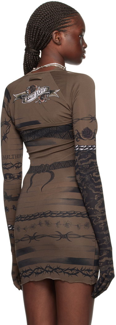 Šaty Jean Paul Gaultier Edition Printed Mesh Dress Hnedá | 23/14-F-TO091-J522-700200, 2