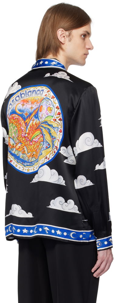 Košeľa Casablanca Casablanca Open Spread Collar Silk Shirt Čierna | U-MS25-SH-006-02, 2
