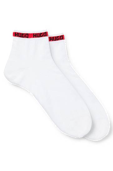 Ponožky BOSS Two-pack short-length socks with logo tape Biela | 50516390