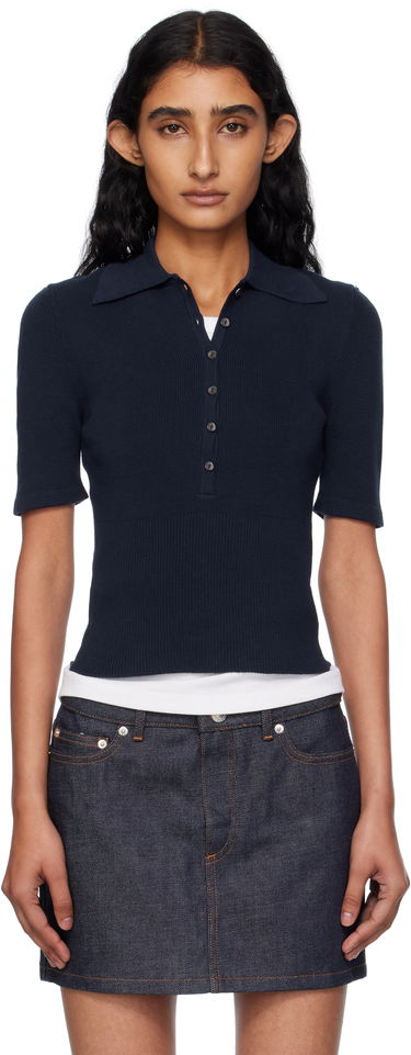 Polo tričko A.P.C. A.P.C. Joelle Knit Polo Navy | COGDK-F23421, 0