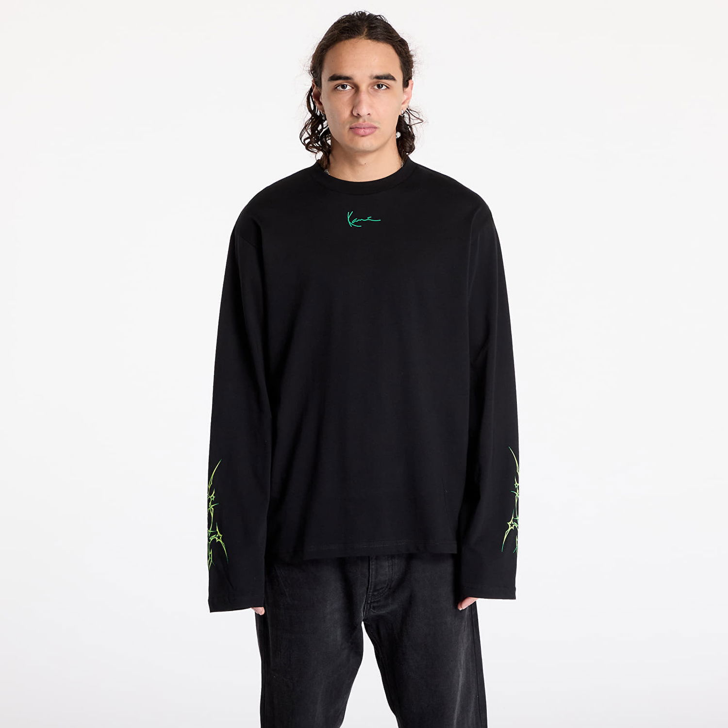 Tričko Karl Kani T-shirt Small Signature Tribal LongSleeve Black XXL Čierna | 60240012, 0