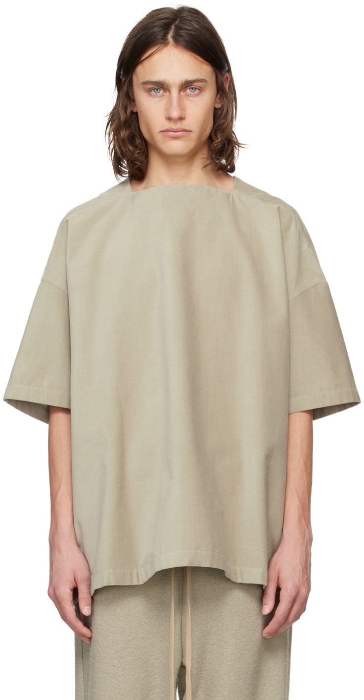 Tričko Fear of God Green Square Neck T-Shirt Zelené | FG850-203COR