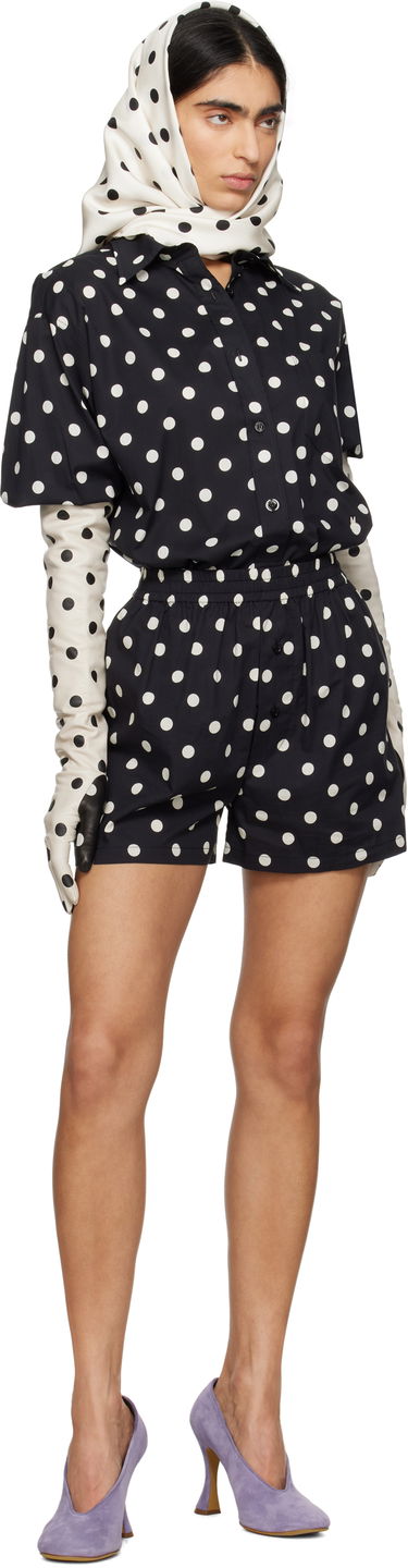 Rukavice Moschino Moschino Long Polka Dot Leather Gloves Biela | 350604742002, 2