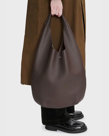 Taška cez rameno A.P.C. A.P.C. Le Neige Leather Shoulder Bag Hnedá | PXCBC-F67008-CAV, 2