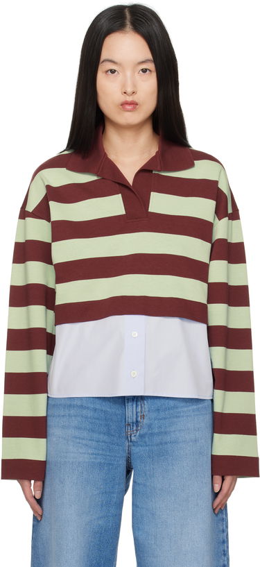 Sveter Max Mara Weekend Max Mara Halle Cropped Striped Polo Zelené | 2515951021600, 0