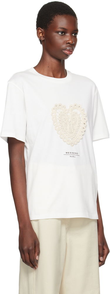Tričko Max Mara Max Mara Crochet Appliqué T-Shirt Biela | 2425976041600, 1