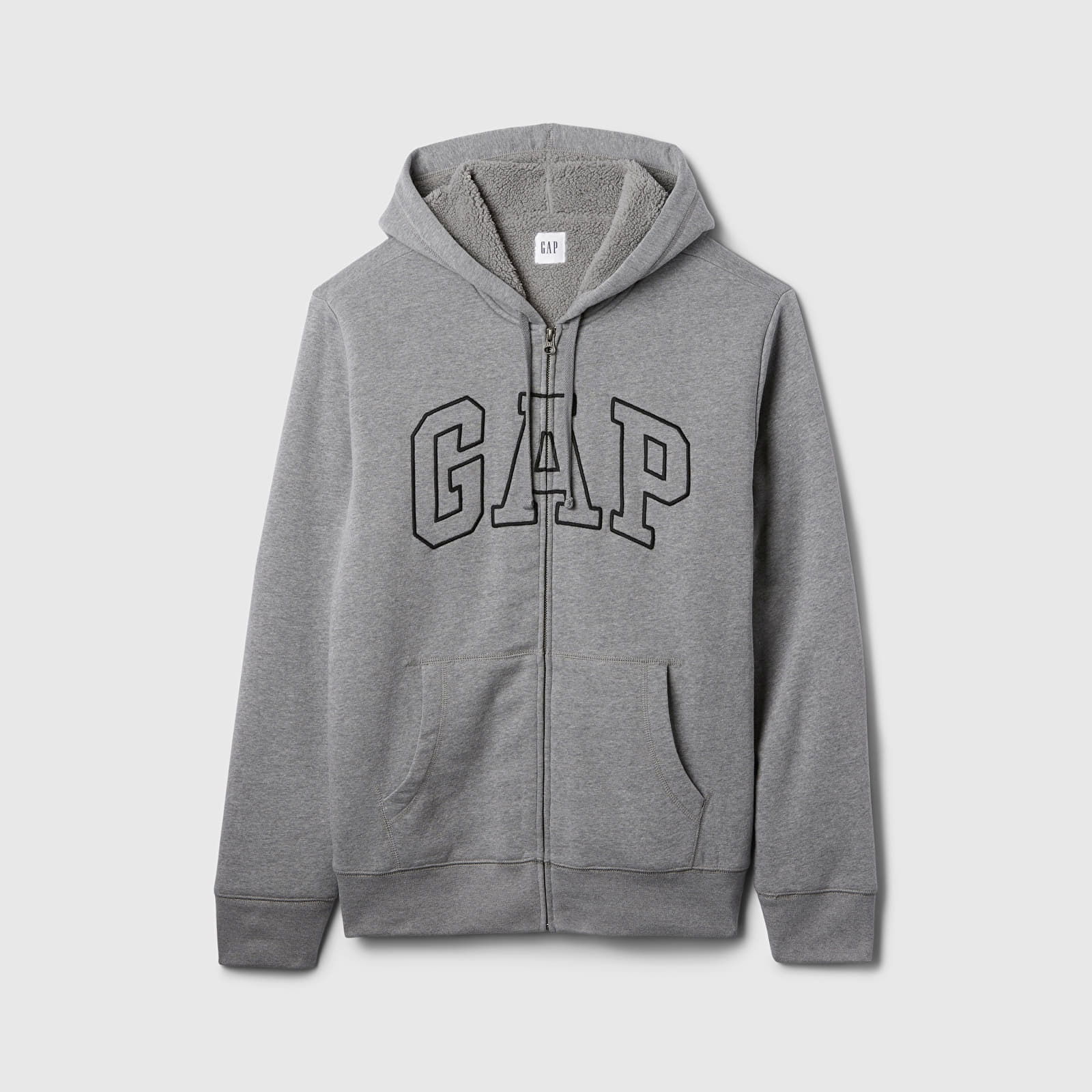 Logo Fullzip Sherpa Hoodie Grey Heather