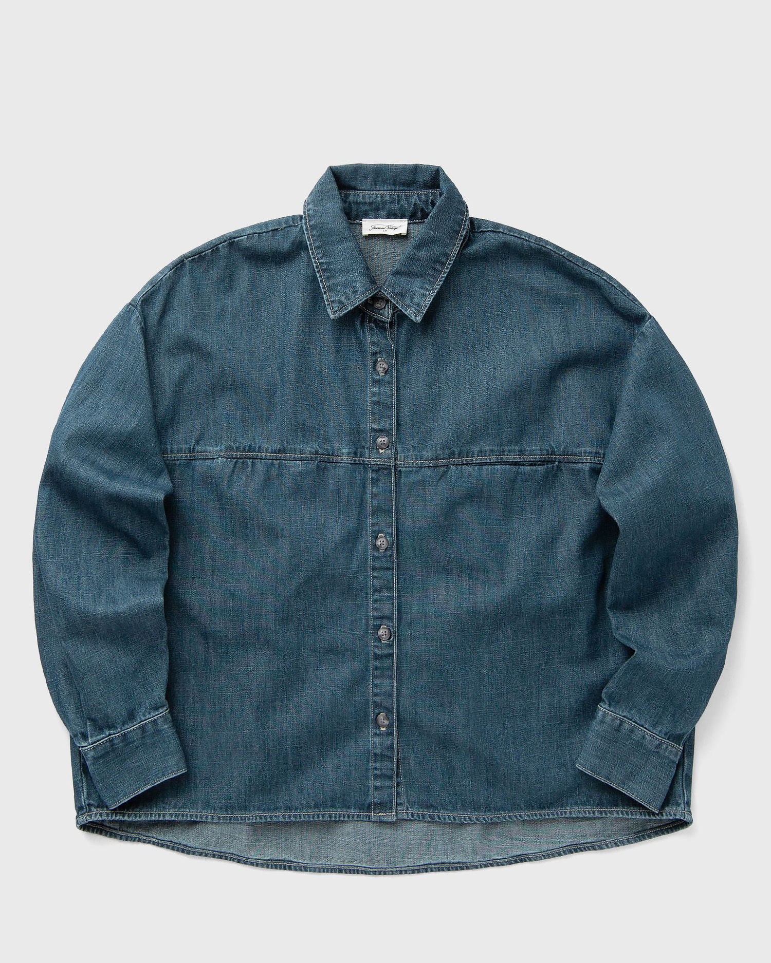 Košeľa American Vintage American Vintage OZYR Denim Shirt Modrá | OZY06AE25-MEDIUM-GREEN-CAST, 0