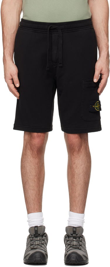 Šortky Stone Island Stone Island Organic Cotton Fleece Shorts Čierna | K1S156200012S0051, 0