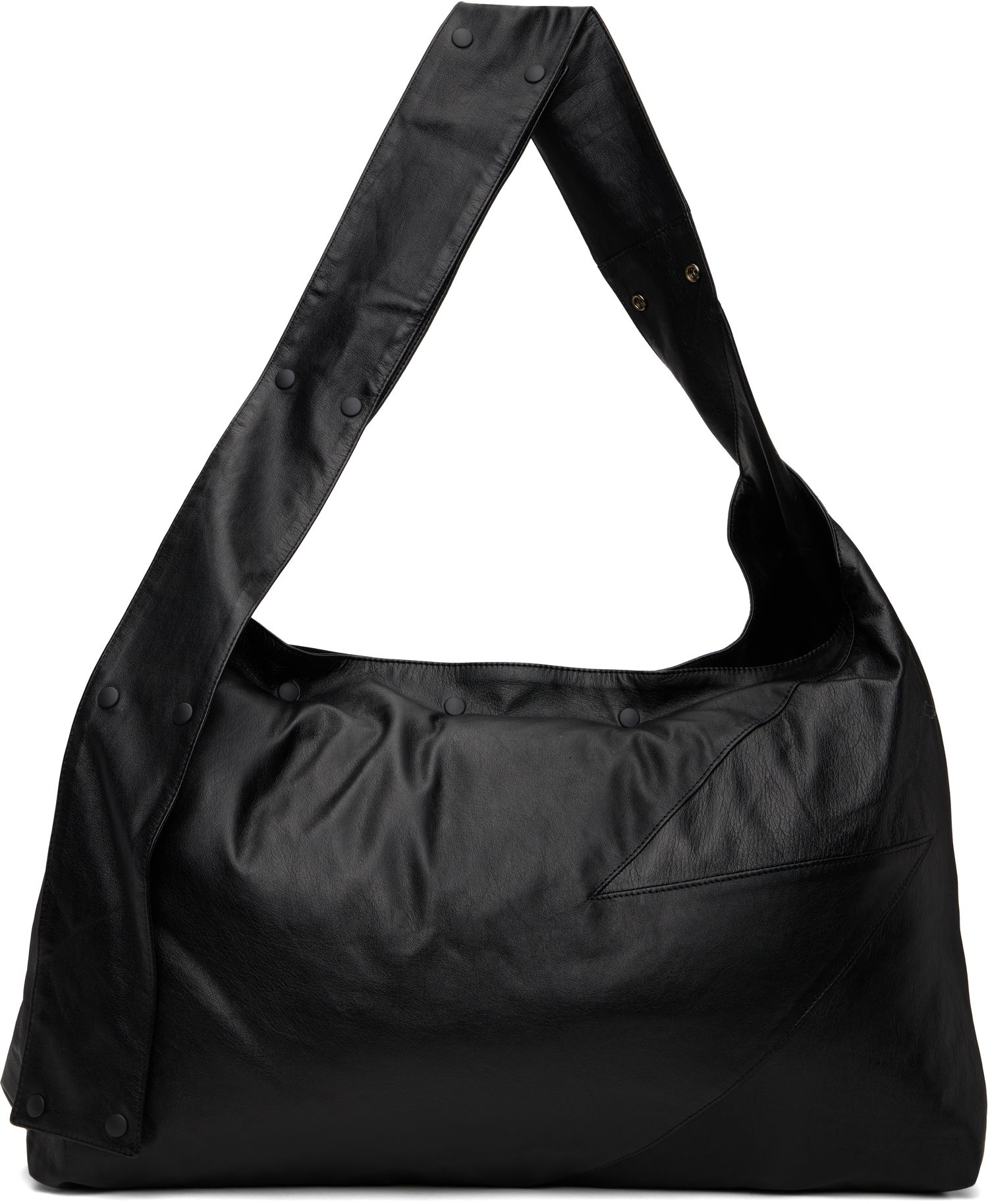 Taška cez rameno Yohji Yamamoto Infinite Big Leather Shoulder Bag Čierna | DA-I76-791, 0