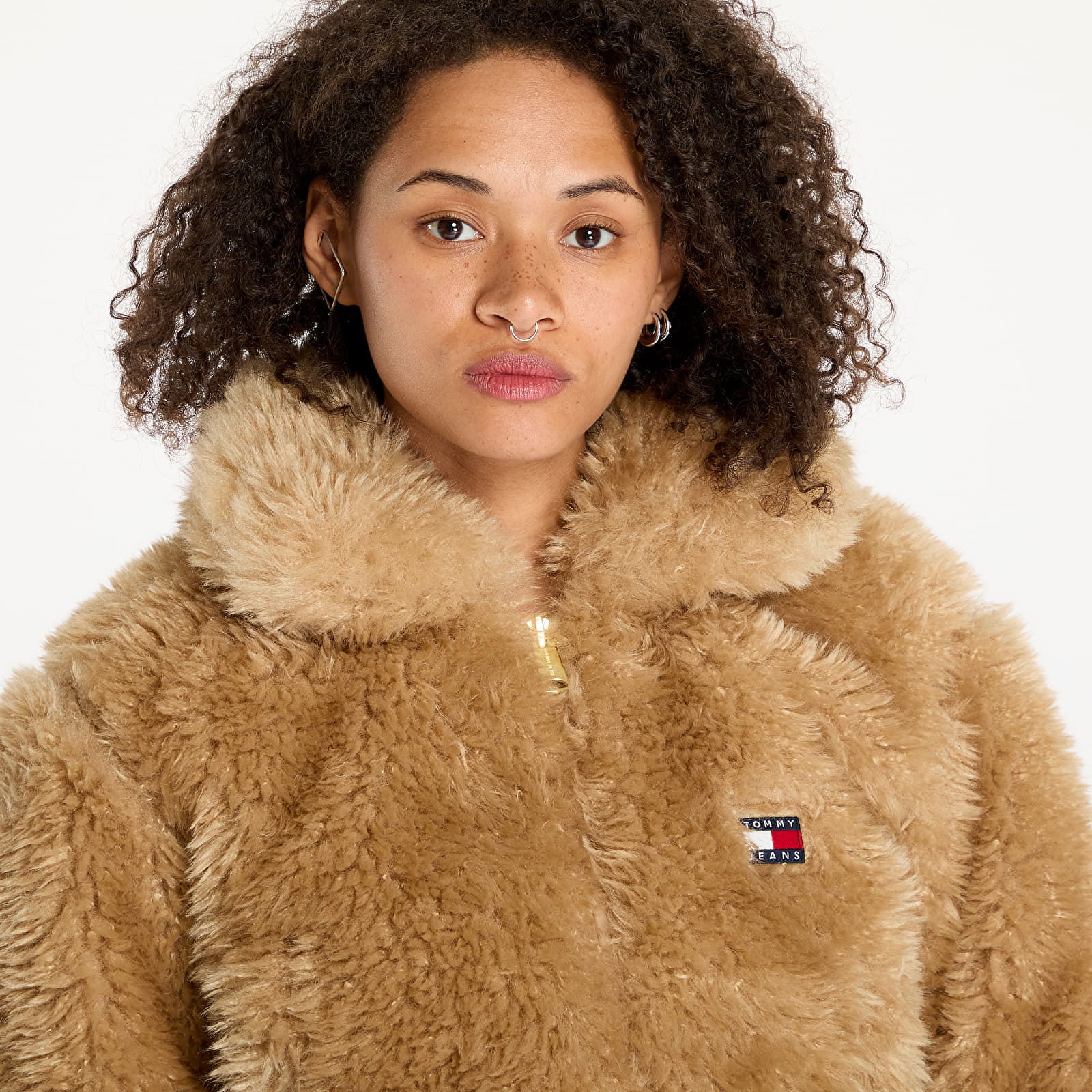 Faux Shearling Jacket Beige